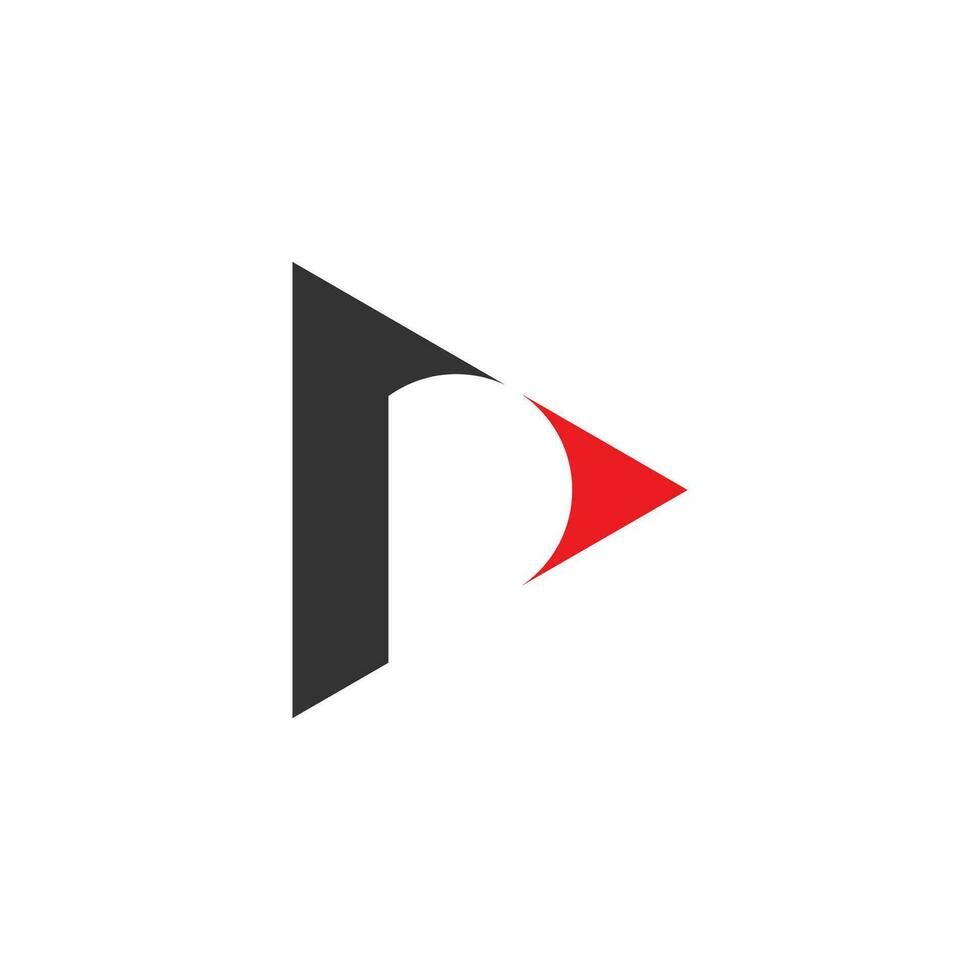 brev p negativ Plats triangel logotyp vektor