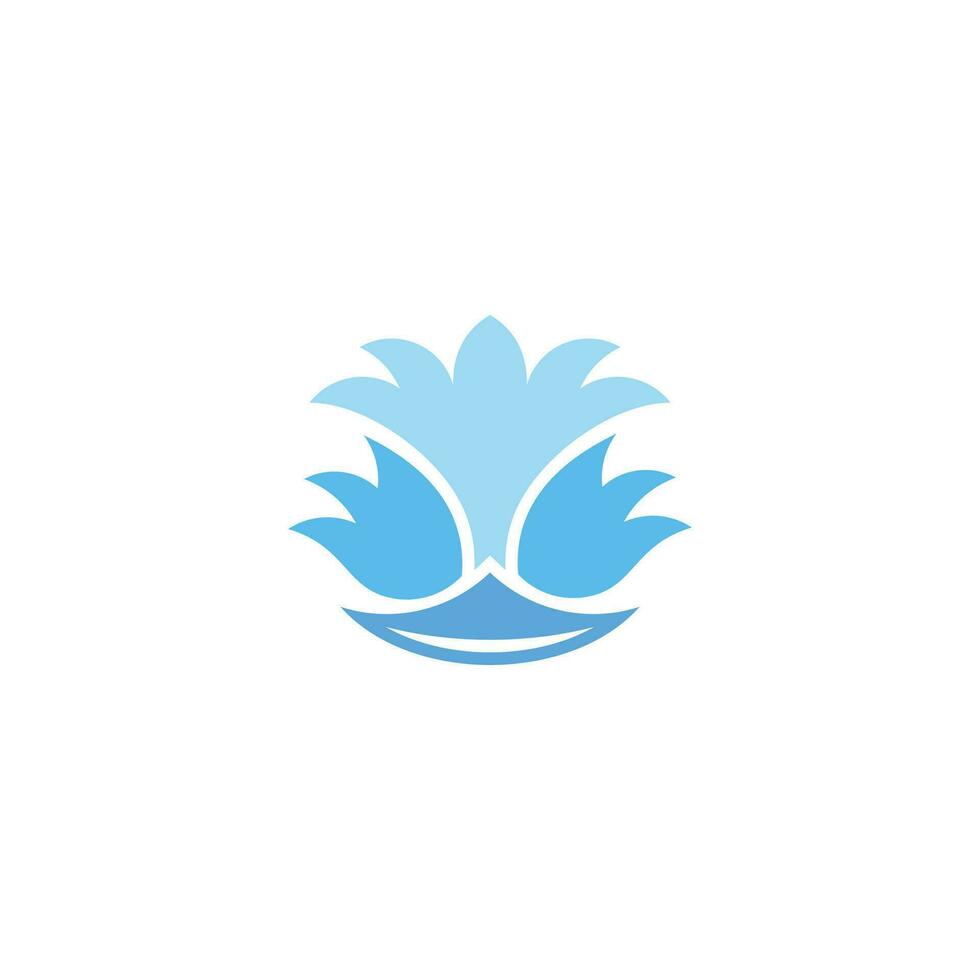 Tülle Wasser Spritzen Blau einfach Logo Vektor