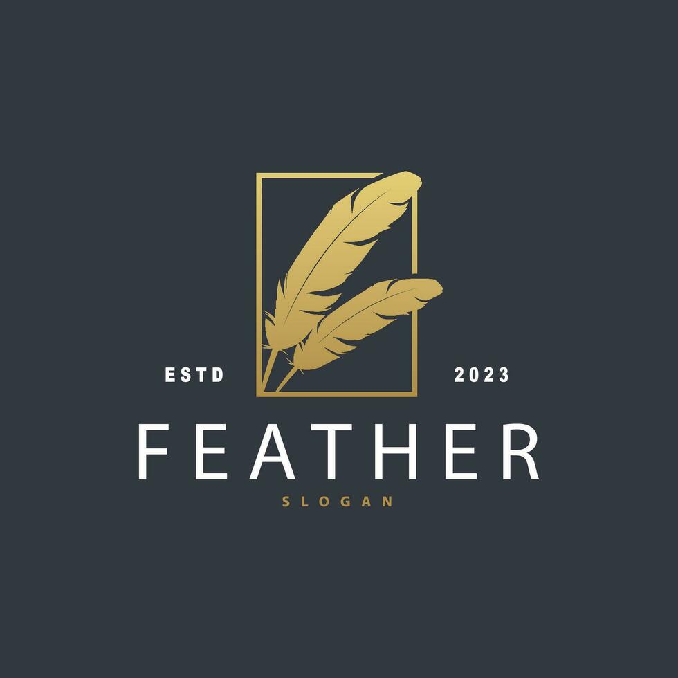 Feder Logo Design minimalistisch Vektor Vorlage