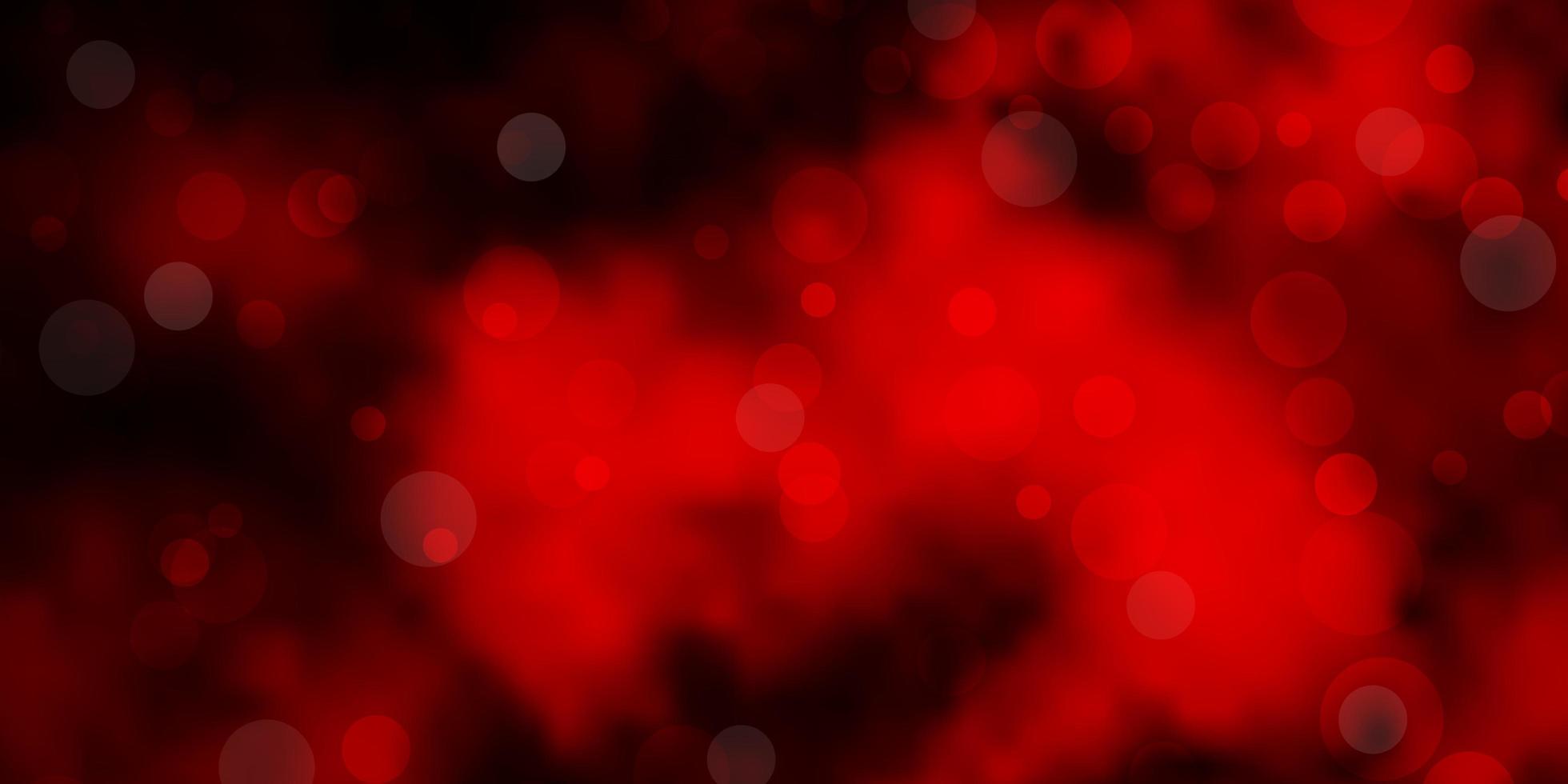 mörk röd vektor konsistens med cirklar. glitter abstrakt illustration med färgglada droppar. mönster för företagsannonser.
