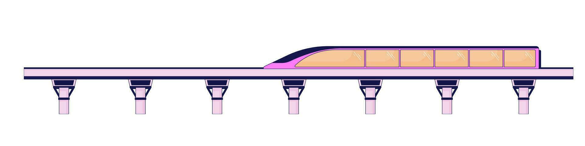 viadukt tåg platt linje Färg isolerat vektor objekt. tåg ridning över bro. väg resa. redigerbar klämma konst bild på vit bakgrund. enkel översikt tecknad serie fläck illustration för webb design