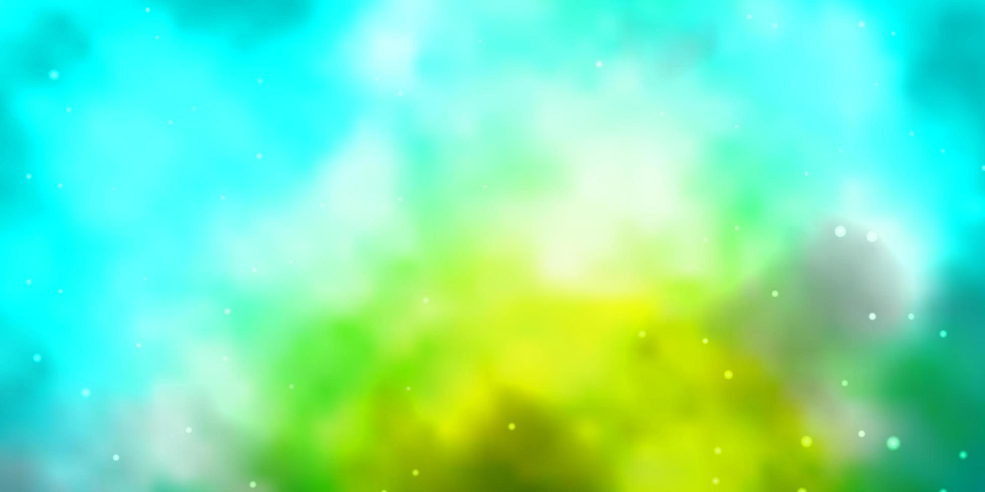 ljusblå, grön vektorlayout med ljusa stjärnor. färgglad illustration i abstrakt stil med lutningsstjärnor. design för din företagsreklam. vektor