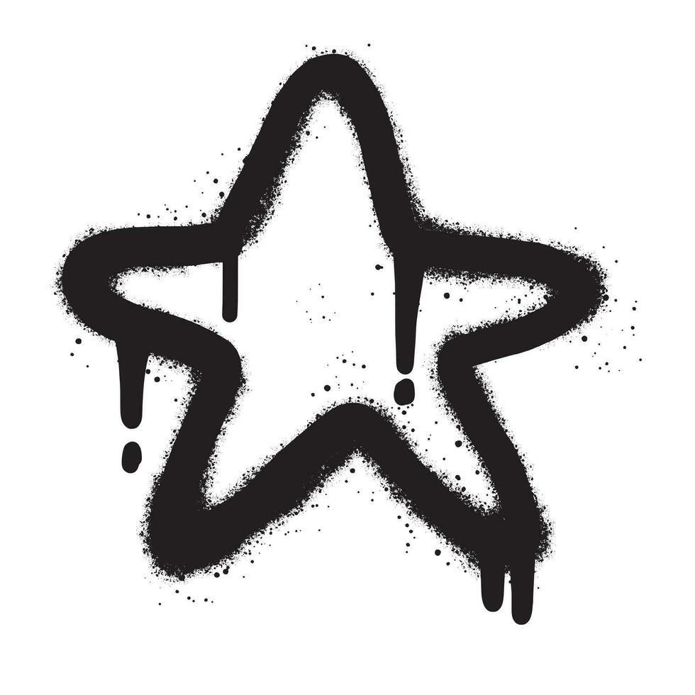 sprühen gemalt Graffiti Star Symbol isoliert auf Weiß Hintergrund. Vektor Illustration. eps 10.