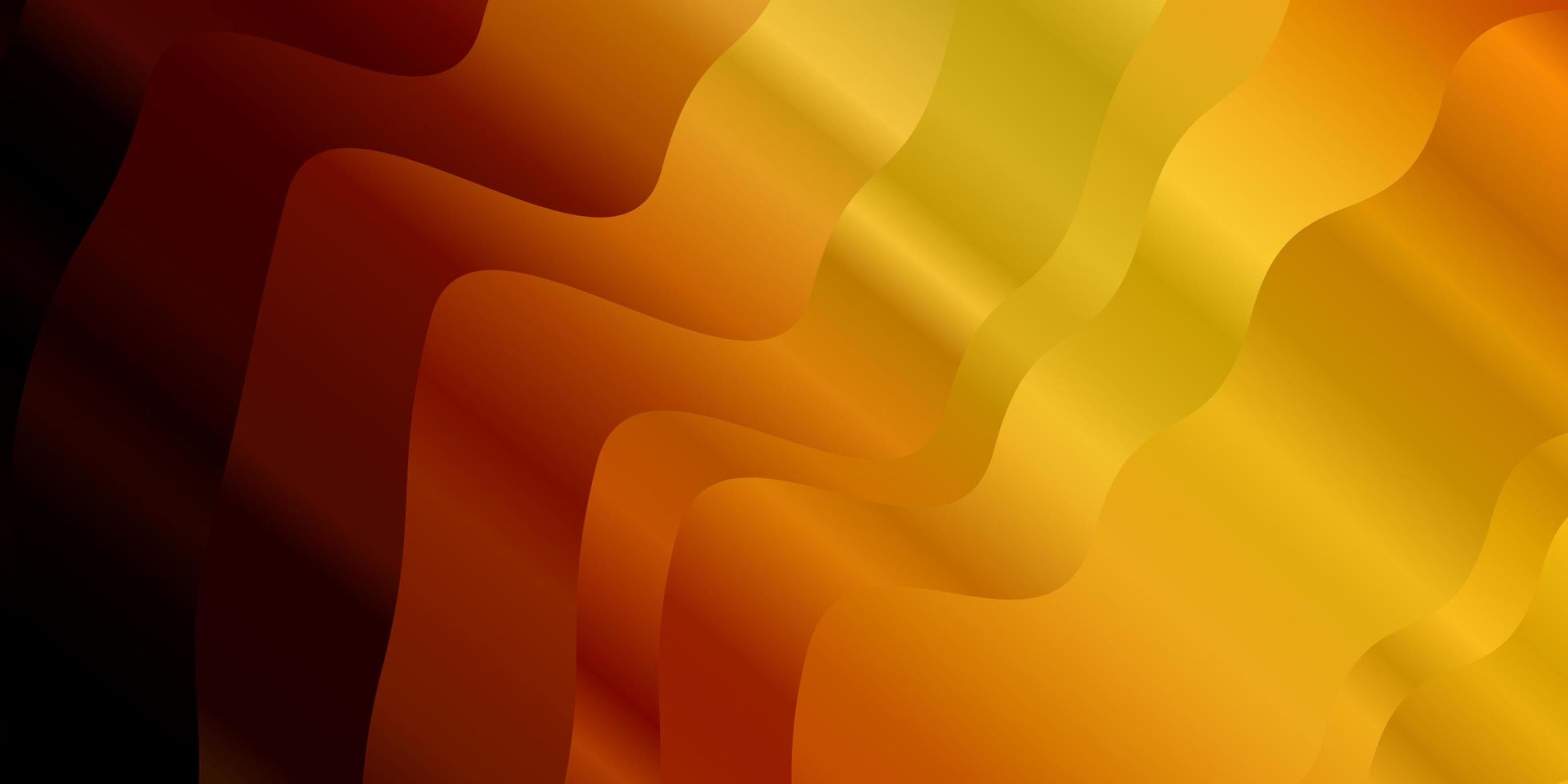 hellorangefarbener Vektorhintergrund mit Bögen. farbenfrohe Illustration im abstrakten Stil mit gebogenen Linien. Muster für Websites, Zielseiten. vektor