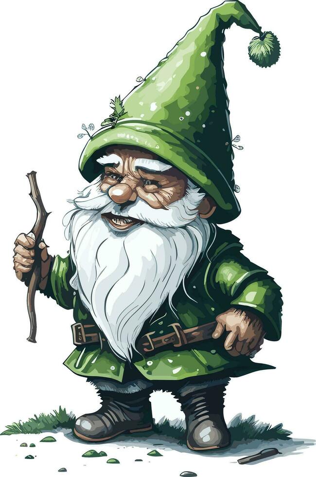 grön jul gnome stjäla vektor