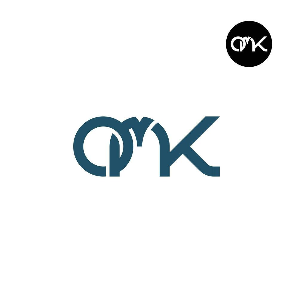 brev omk monogram logotyp design vektor