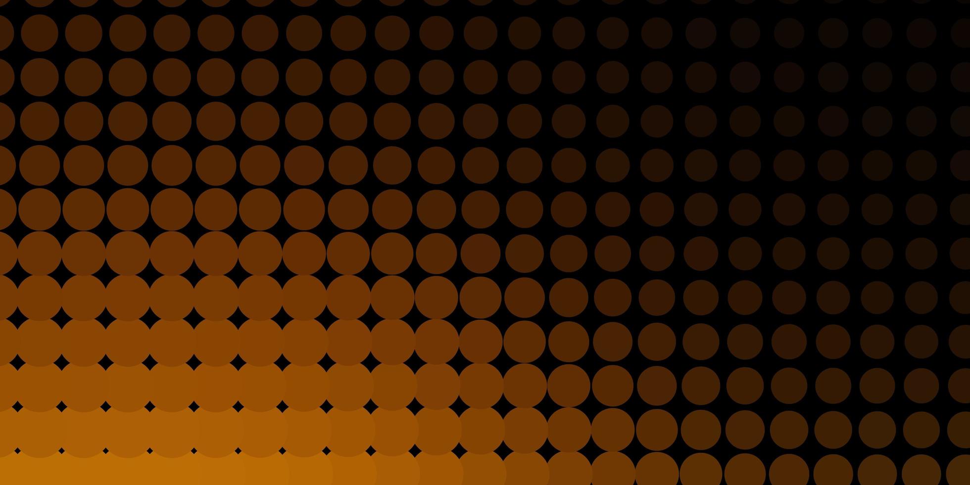 mörk orange vektor layout med cirkel former. färgglad illustration med lutande prickar i naturstil. ny mall för en varumärkesbok.