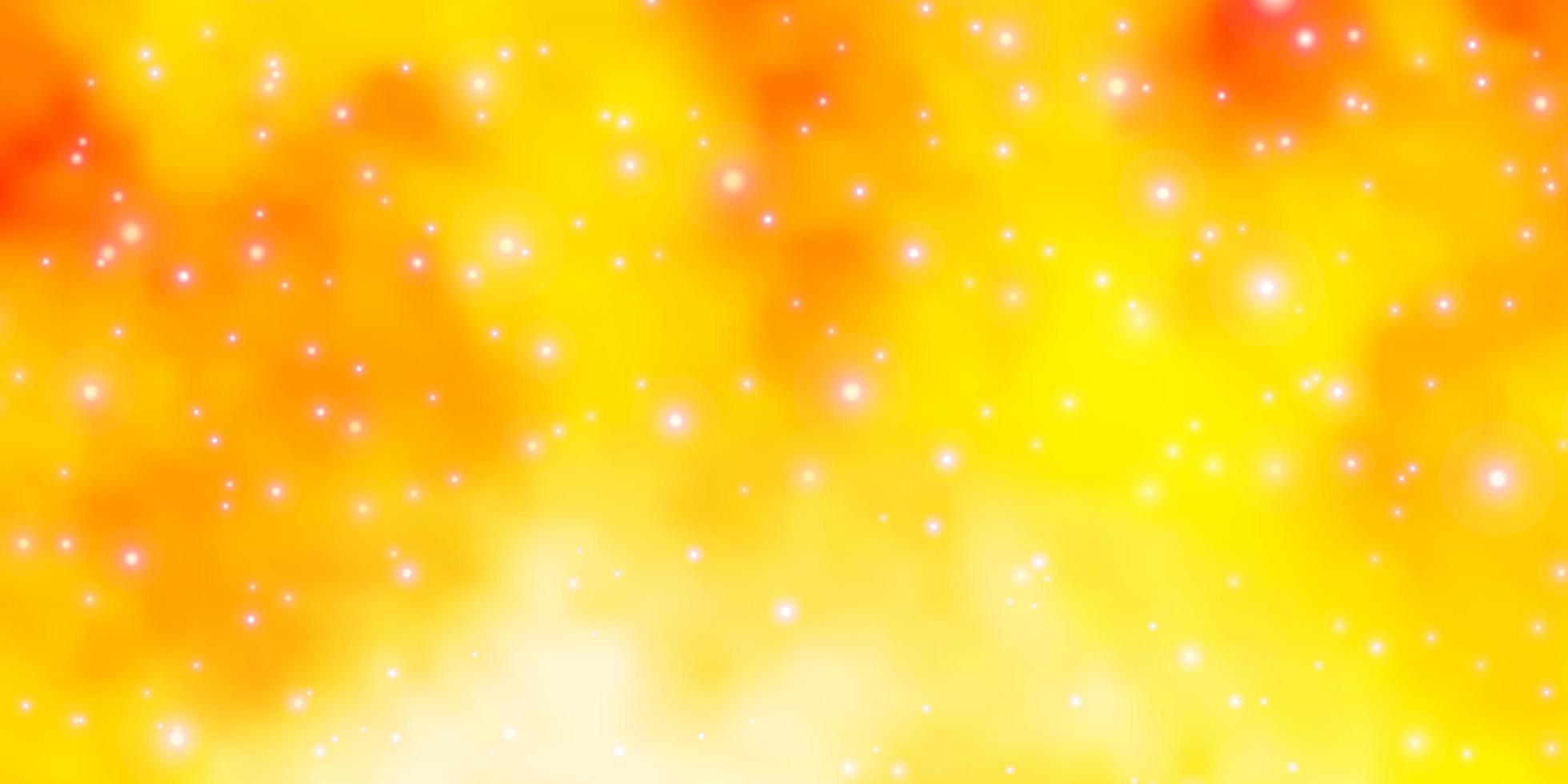 ljus orange vektor konsistens med vackra stjärnor. lysande färgglad illustration med små och stora stjärnor. mönster för inslagning av presenter.