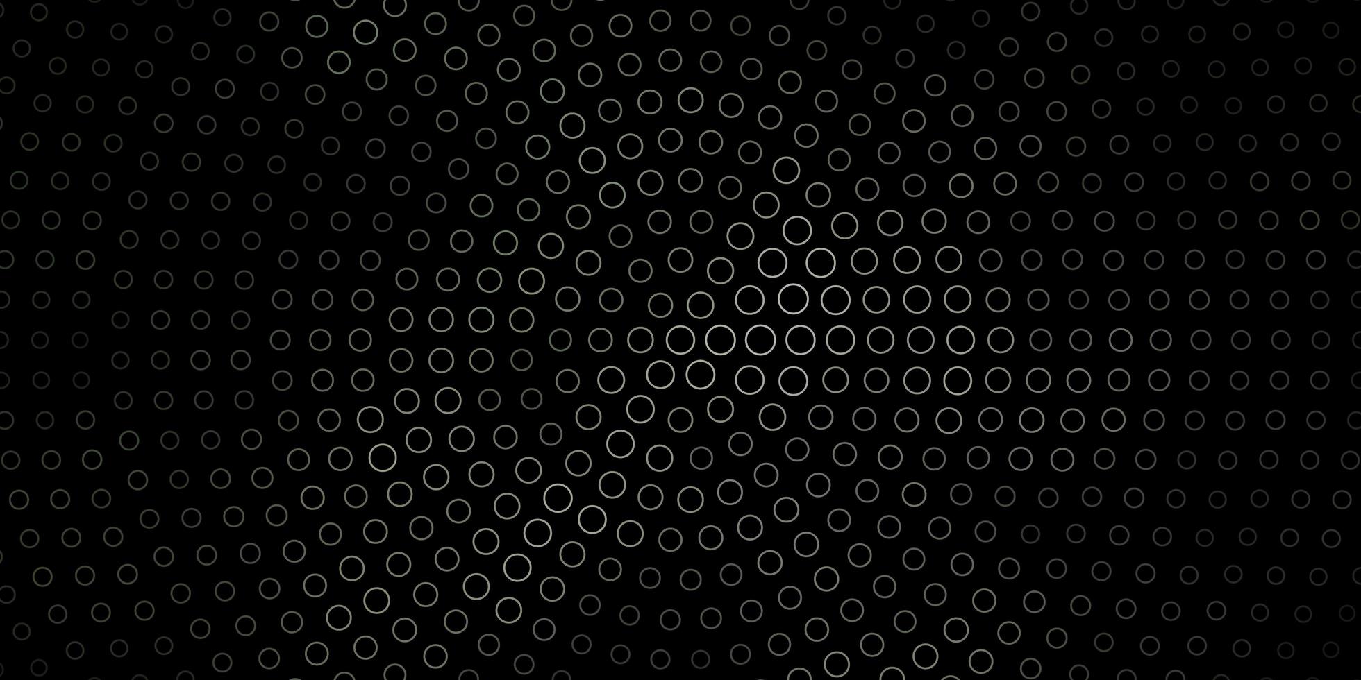 mörkgrå vektor bakgrund med cirklar. färgglad illustration med lutande prickar i naturstil. ny mall för din varumärkesbok.