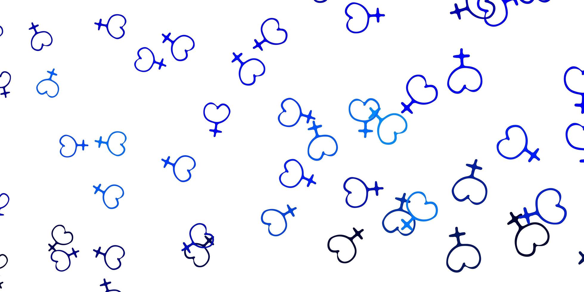 hellblauer Vektorhintergrund mit Frauensymbolen. vektor