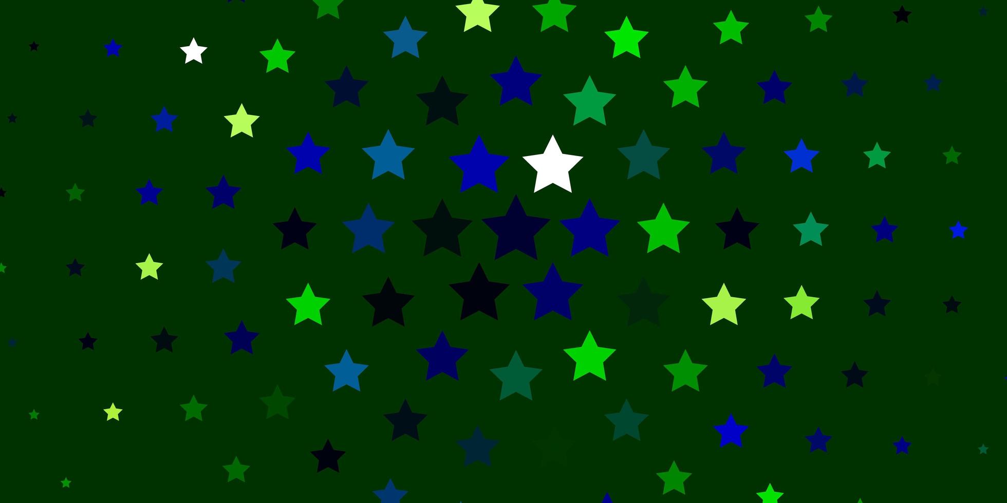 hellblaues, grünes Vektorlayout mit hellen Sternen. bunte Illustration im abstrakten Stil mit Gradientensternen. Design für Ihre Unternehmensförderung. vektor