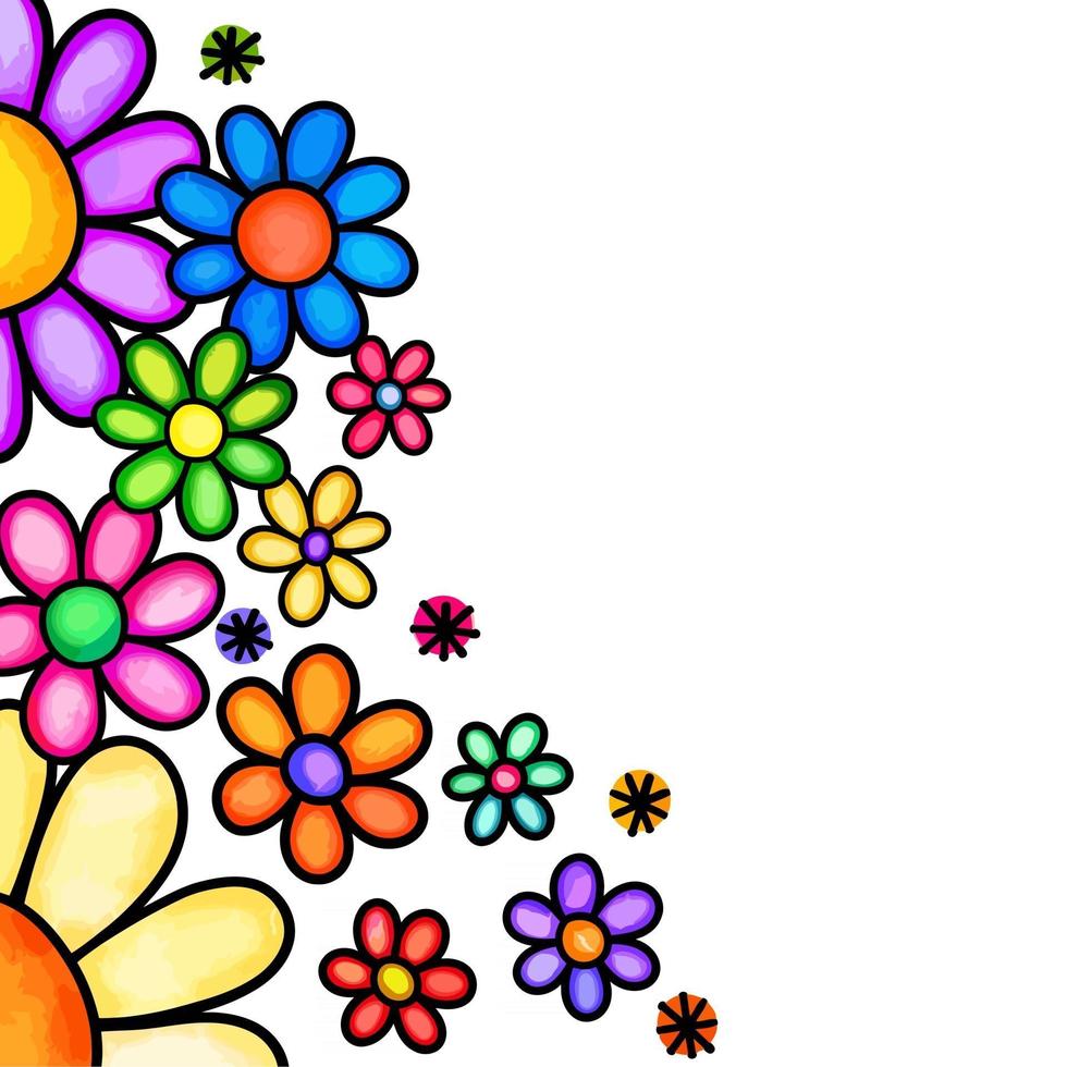 Gänseblümchen-Blumen-Seitenrand vektor