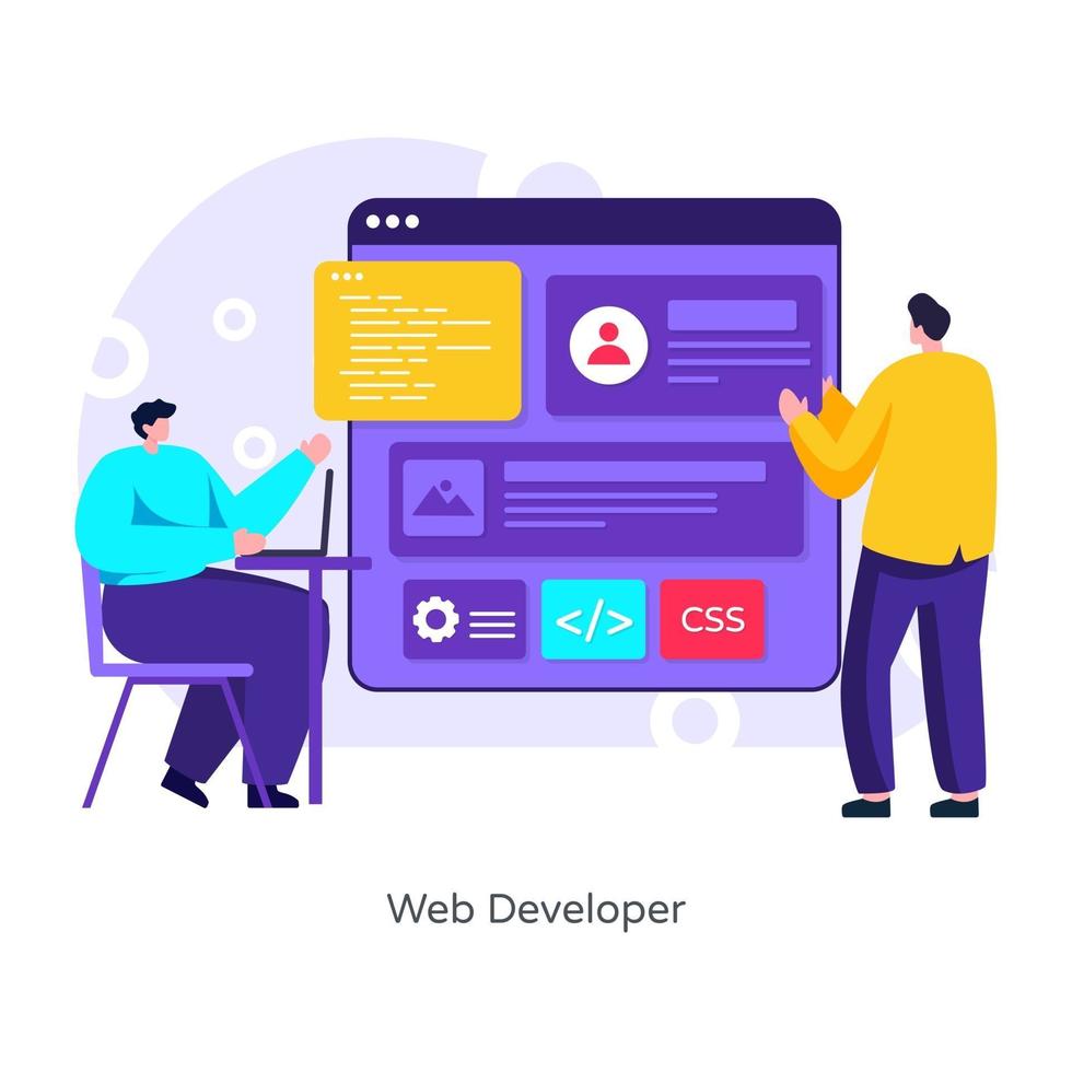 webbutvecklare och layout vektor