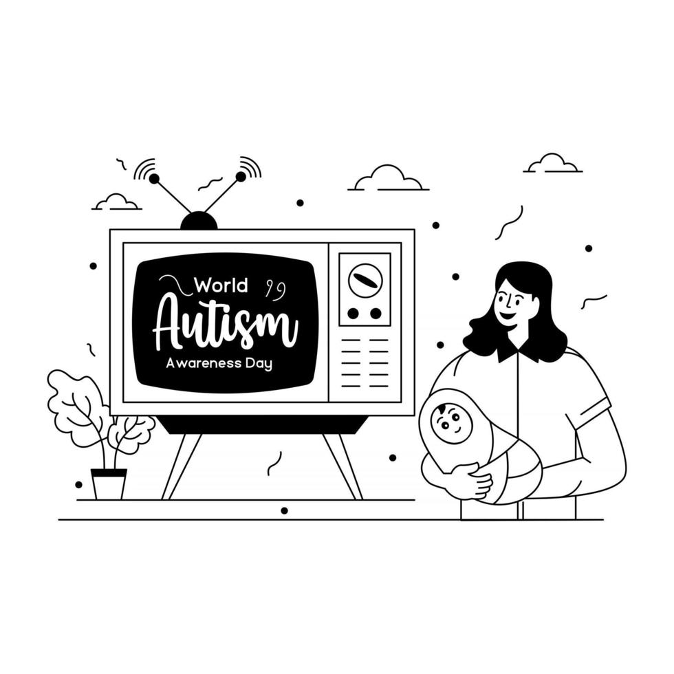 Fernsehprogramm für Autismus vektor