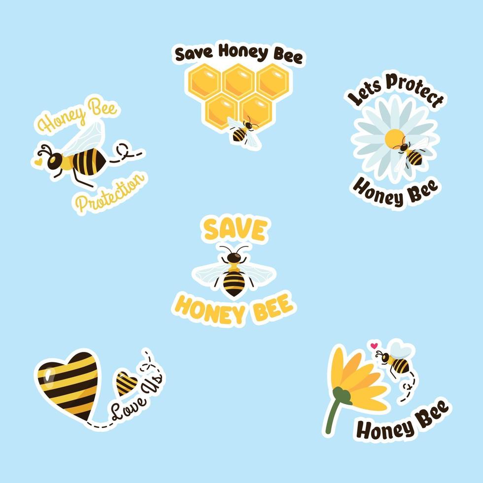 Honigbienen-Kampagnenaufkleber vektor