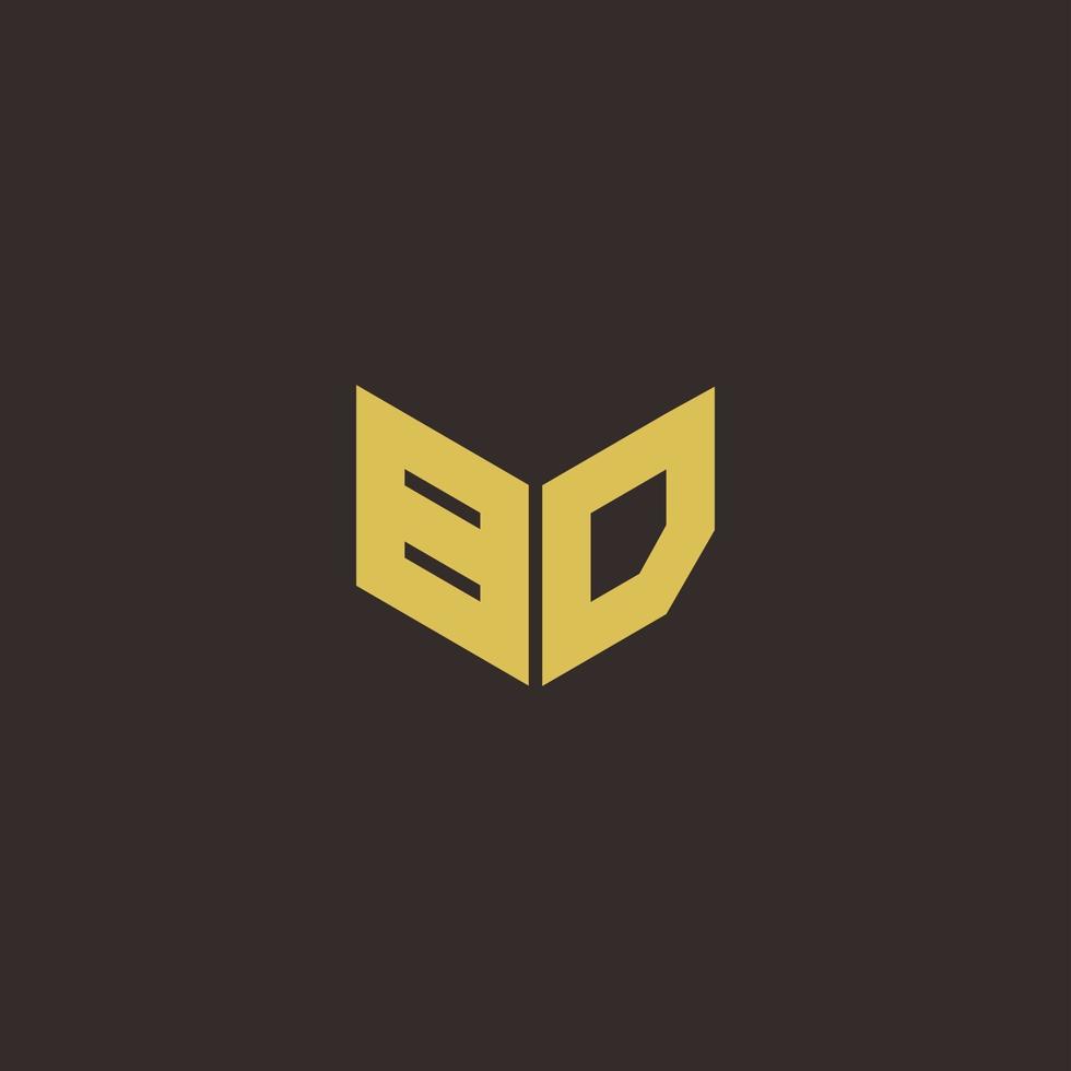 bd logotyp brev initial logo design mall med guld och svart bakgrund vektor
