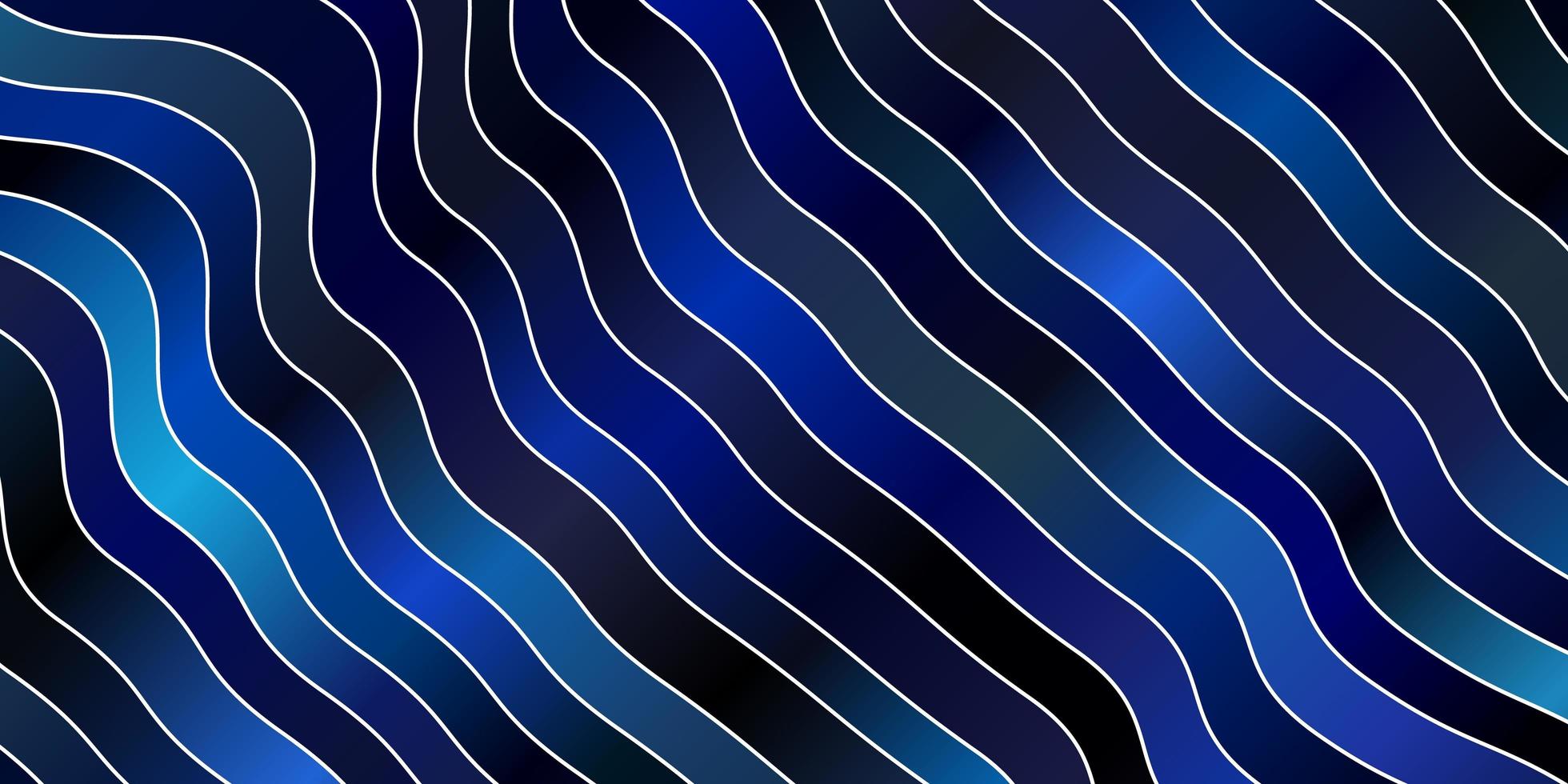 dunkelblauer Vektorhintergrund mit Kreisbogen. helle Probe mit bunten gebogenen Linien, Formen. Muster für Broschüren, Broschüren. vektor