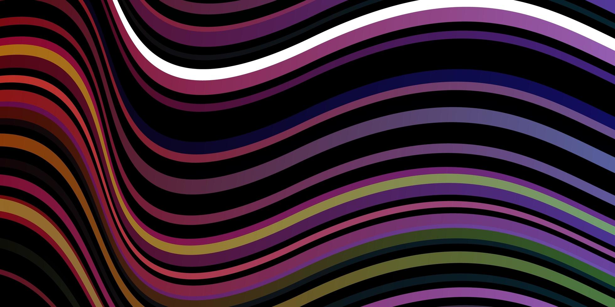 dunkles mehrfarbiges Vektorlayout mit Kreisbogen. bunte Illustration, die aus Kurven besteht. Muster für Werbespots, Anzeigen. vektor