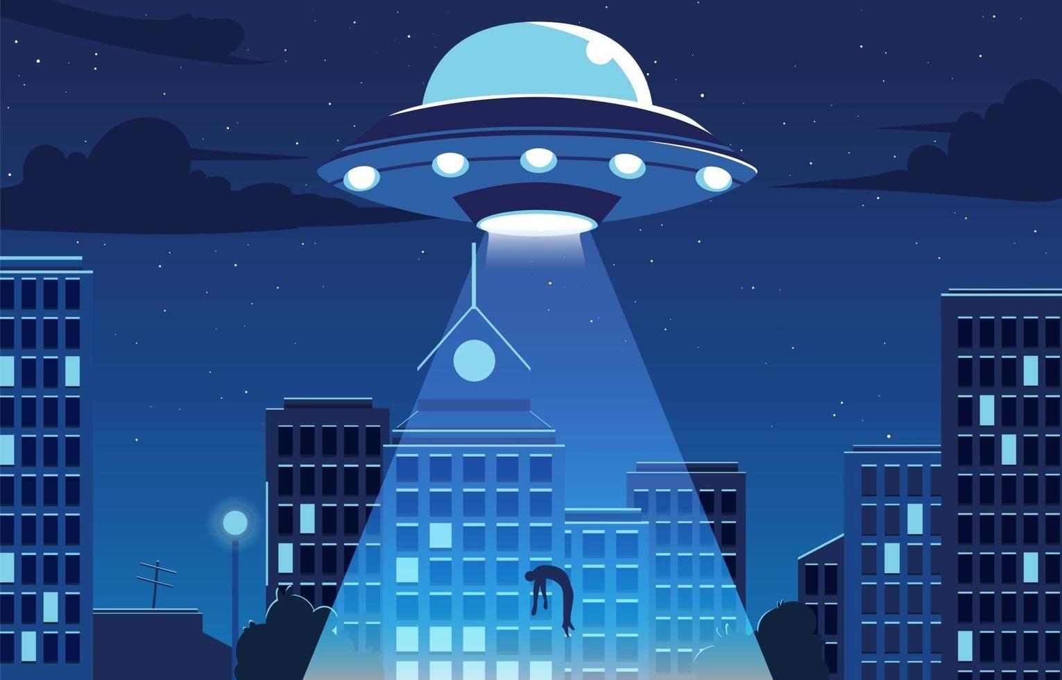 UFO-Entführung in der Stadt vektor