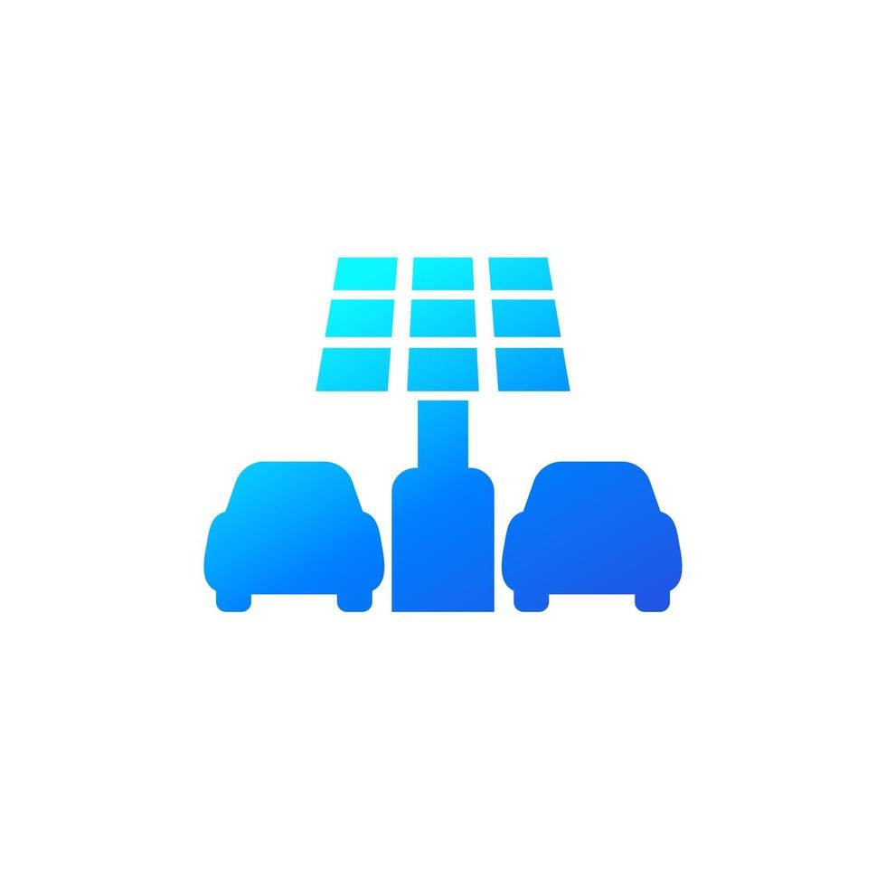 Ladestation für Elektroautos mit Solarpanel vektor