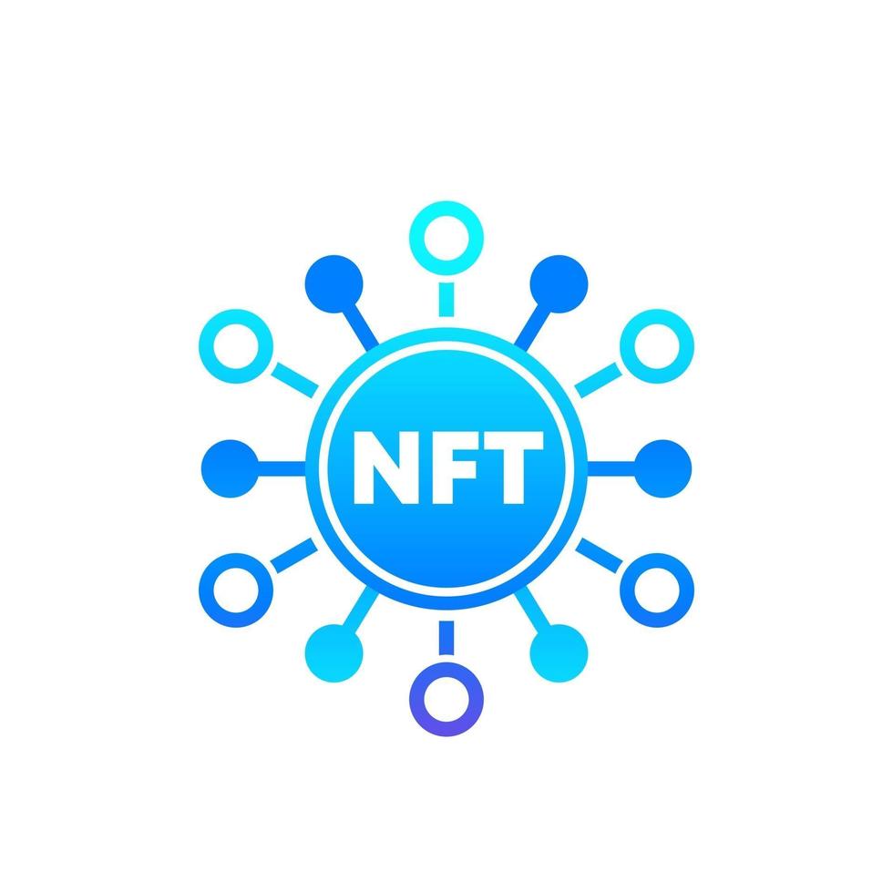 nft-ikon, icke fungibelt symbol vektor