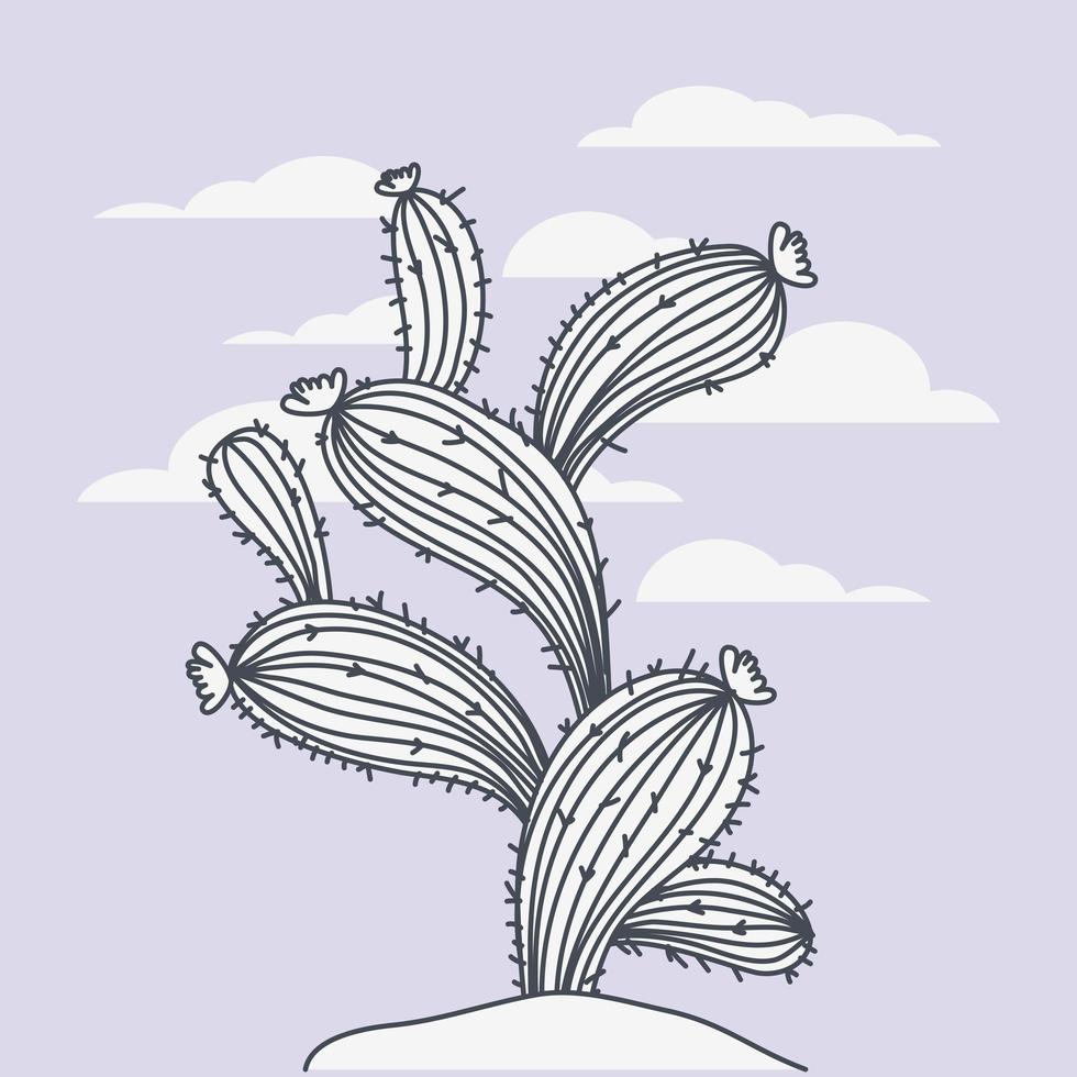 handgezeichnete Kaktuszeichnung vektor