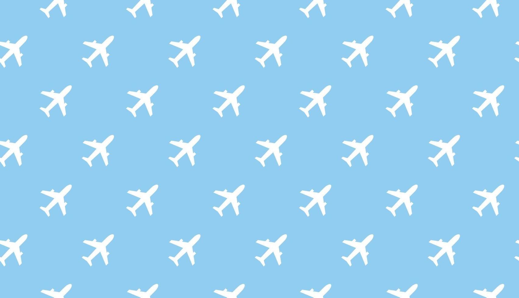 Flugzeug nahtlose Hintergrund. Flugzeugtransport blaue und weiße Mustervorlage. wiederholbare Textur des Luftfahrtvektors. vektor