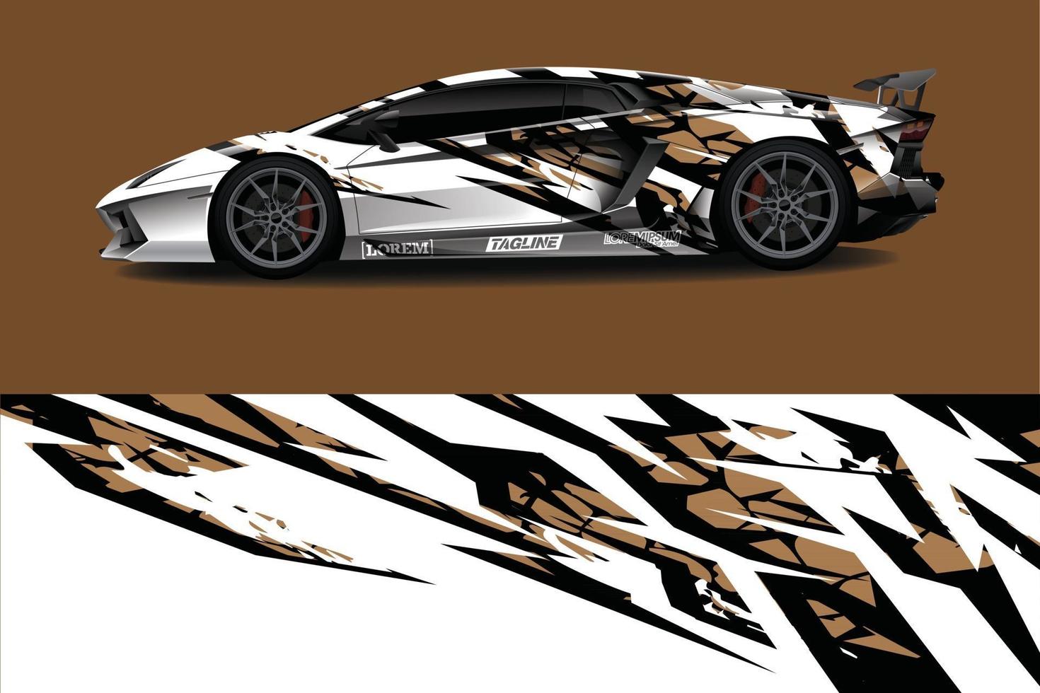bil wrap grafisk racing abstrakt bakgrund för wrap och vinyl klistermärke vektor