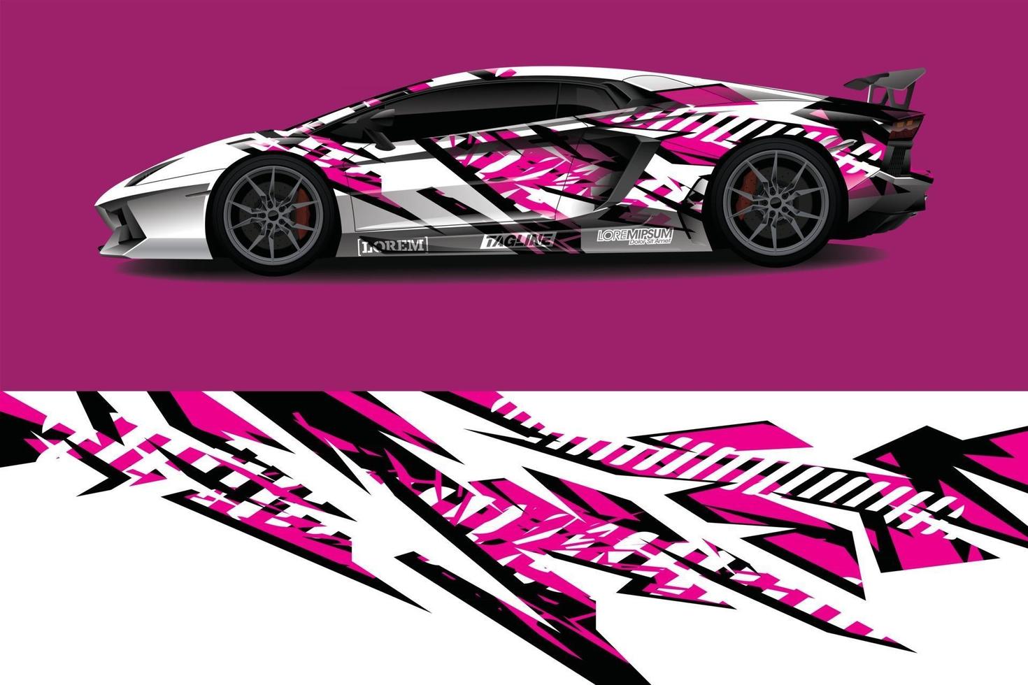 bil wrap grafisk racing abstrakt bakgrund för wrap och vinyl klistermärke vektor