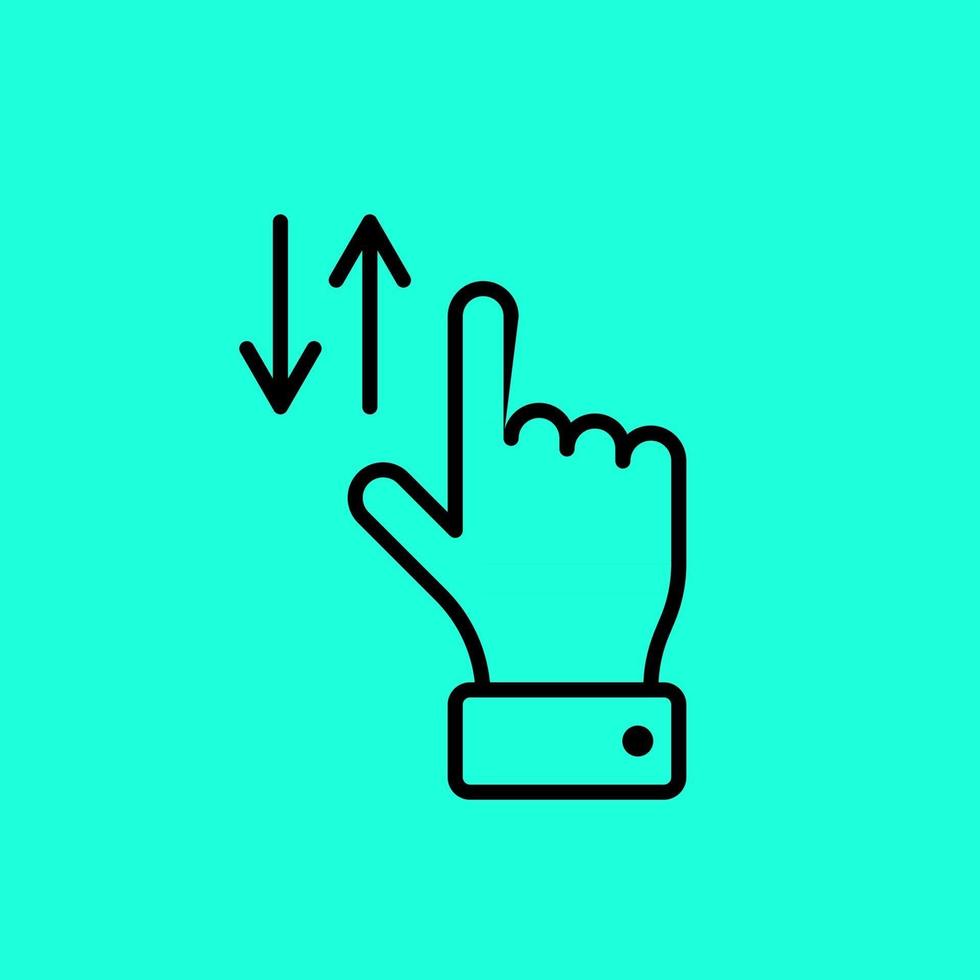 vektor pekskärm gest svepa upp och ner ikonen för handen finger. platt eps10 illustration