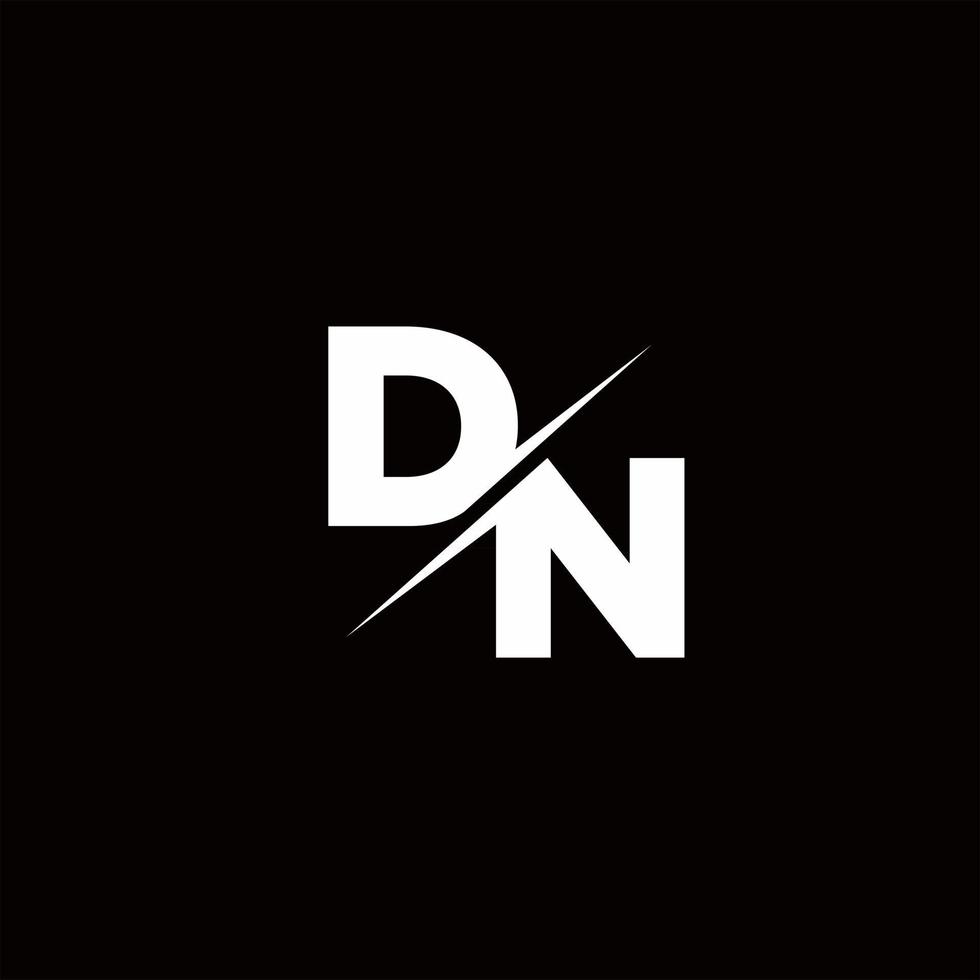 DN-Logo-Brief-Monogramm-Schrägstrich mit moderner Logo-Design-Vorlage vektor