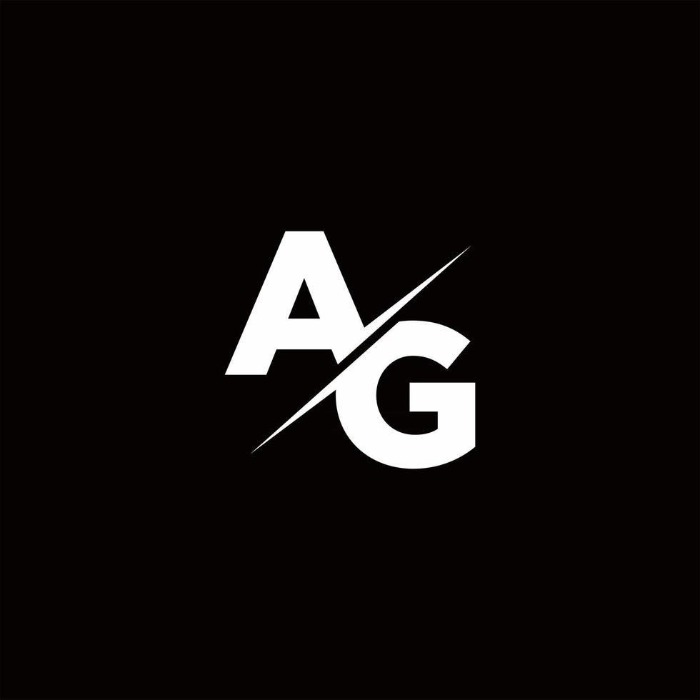 ag logo brief monogramm schrägstrich mit moderner logodesignvorlage vektor