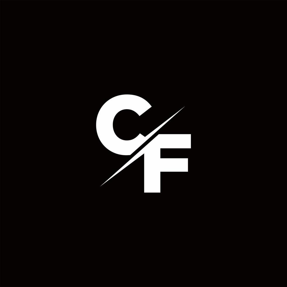 CF logotyp brev monogram snedstreck med modern logotyp design mall vektor