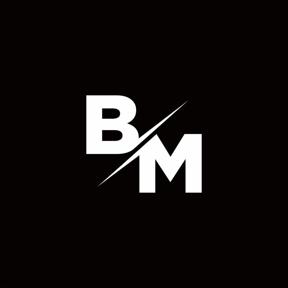 bm Logo Brief Monogramm Schrägstrich mit moderner Logo-Design-Vorlage vektor