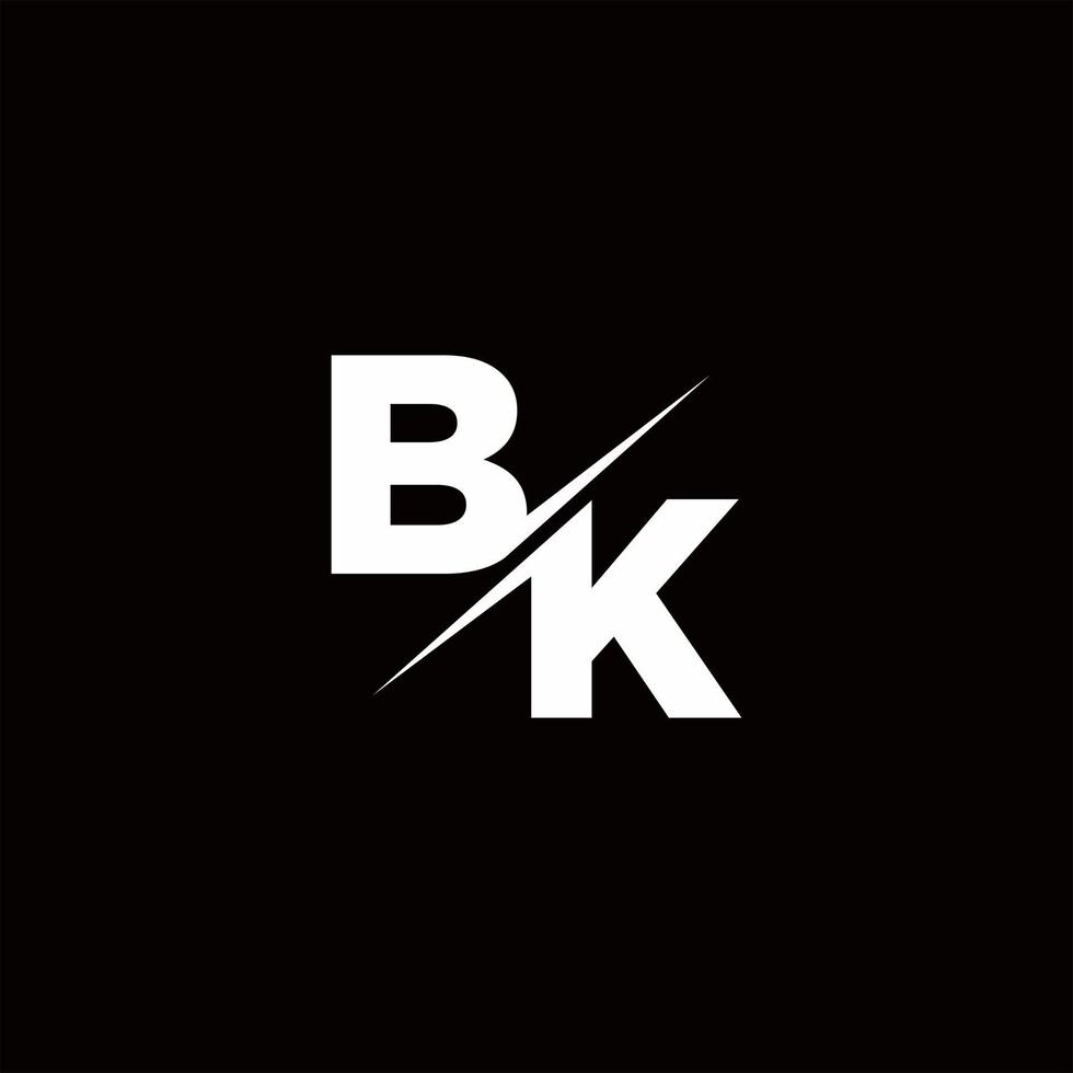 bk-Logo-Brief-Monogramm-Schrägstrich mit moderner Logo-Design-Vorlage vektor