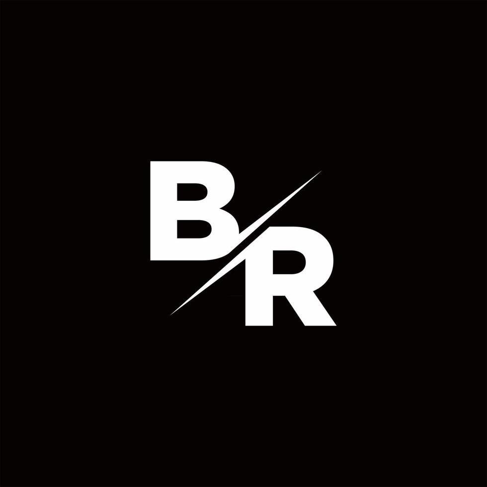 br Logo Brief Monogramm Schrägstrich mit moderner Logo-Design-Vorlage vektor