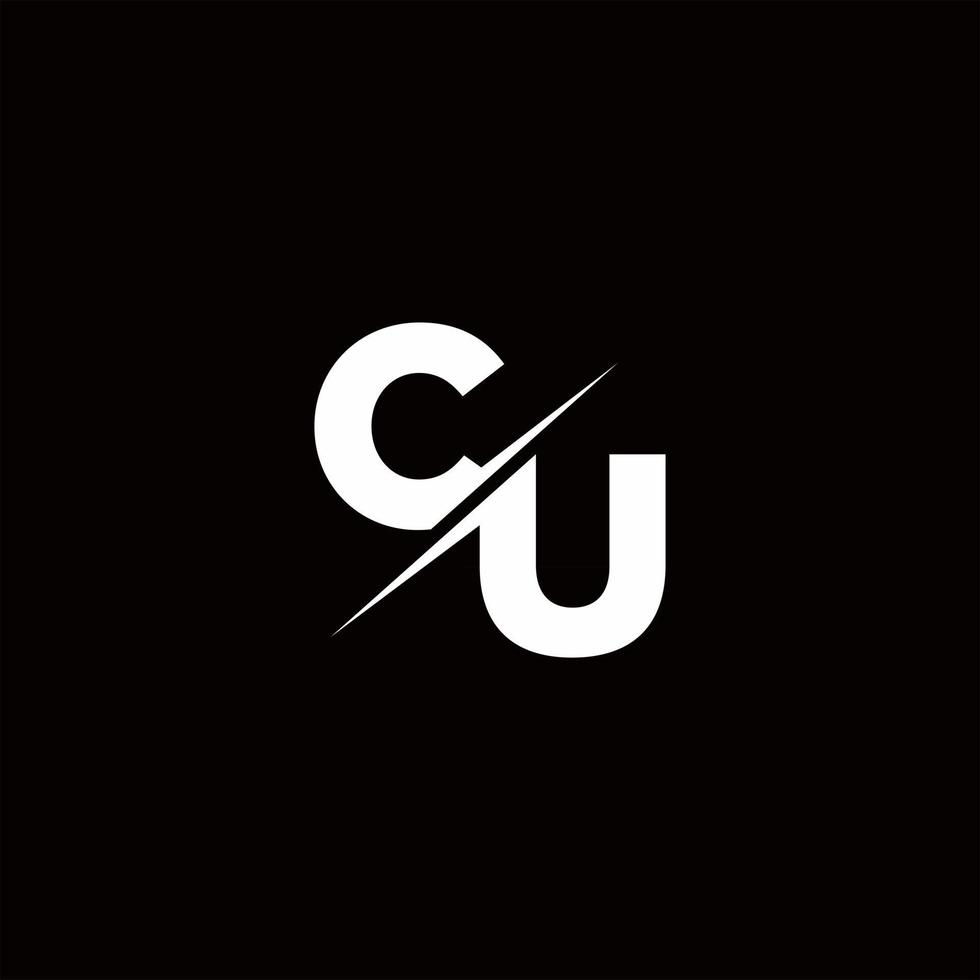 cu-Logo-Brief-Monogramm-Schrägstrich mit moderner Logodesign-Vorlage vektor