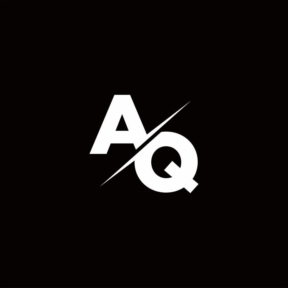 aq logo brief monogramm schrägstrich mit moderner logodesignvorlage vektor