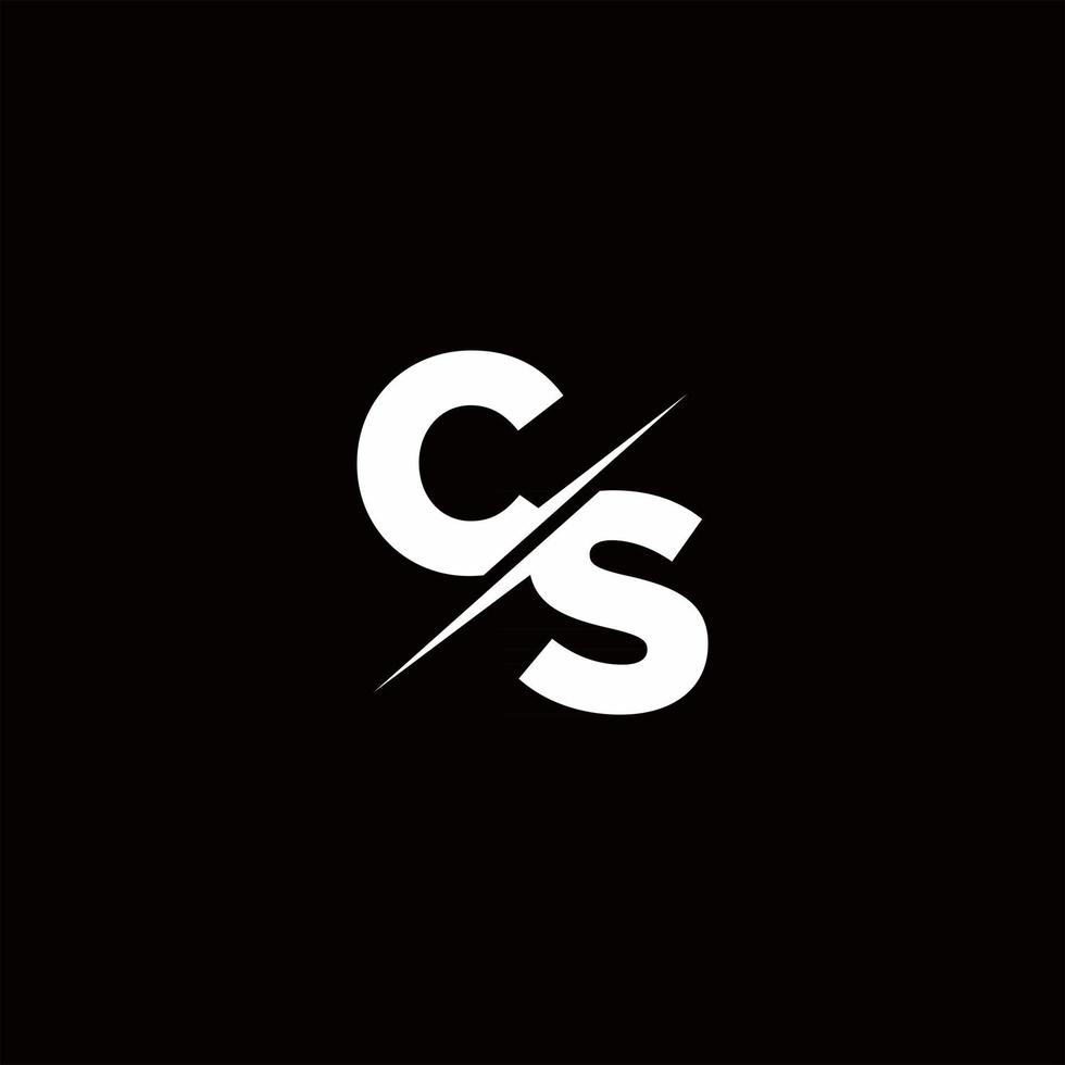 cs logo brief monogramm schrägstrich mit moderner logodesignvorlage vektor