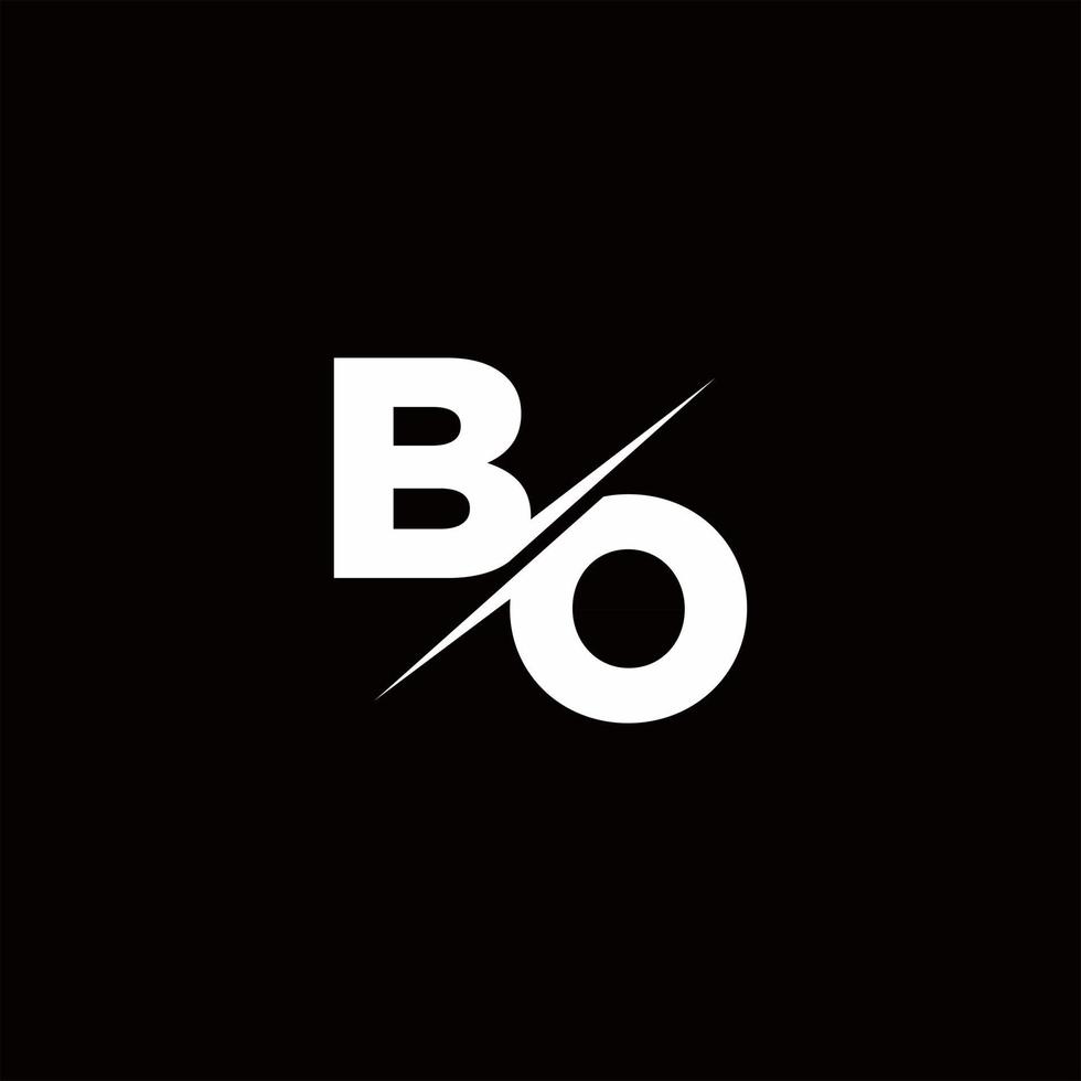 bo Logo Brief Monogramm Schrägstrich mit moderner Logo-Design-Vorlage vektor