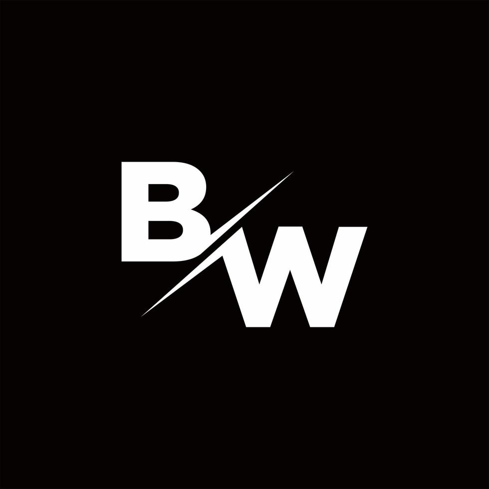 bw-Logo-Brief-Monogramm-Schrägstrich mit moderner Logo-Design-Vorlage vektor