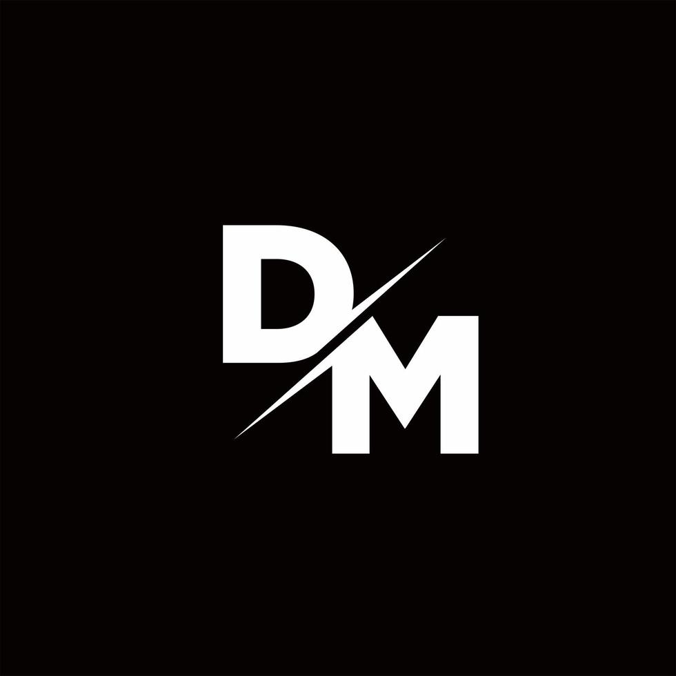 dm logotyp brev monogram snedstreck med modern logotyp design mall vektor