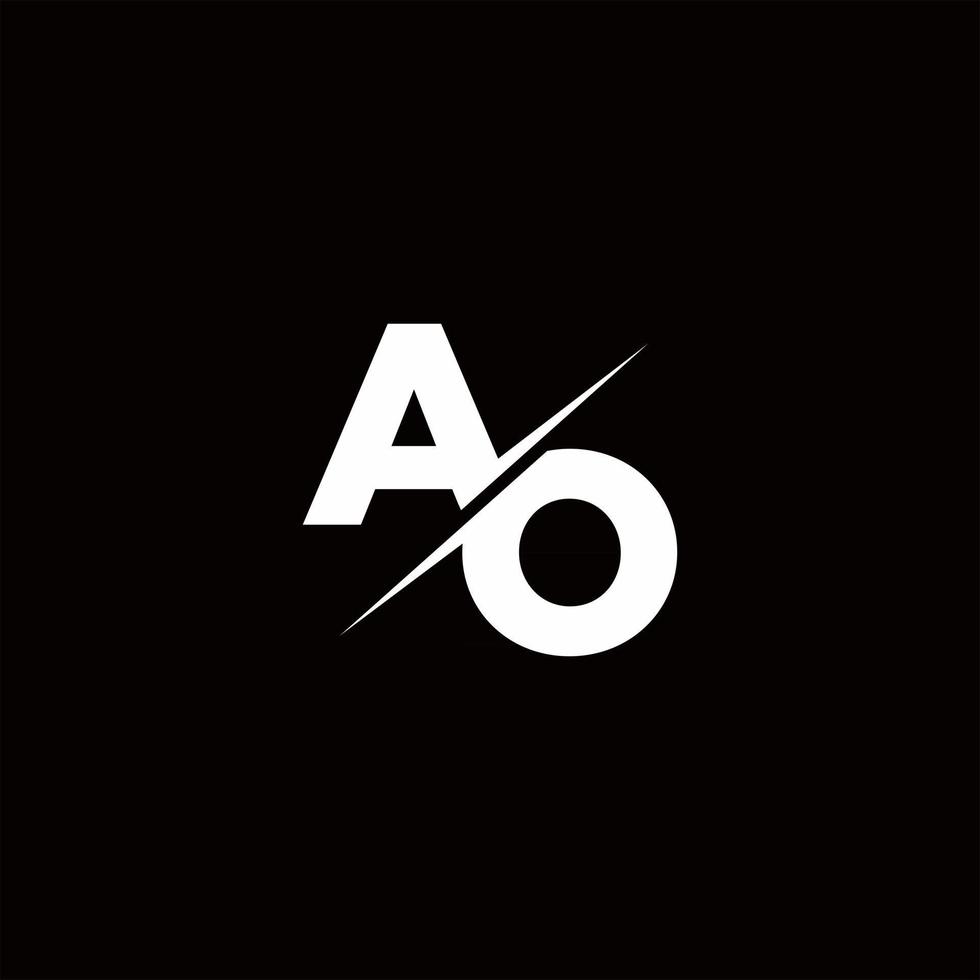 ao Logo Brief Monogramm Schrägstrich mit moderner Logo-Design-Vorlage vektor