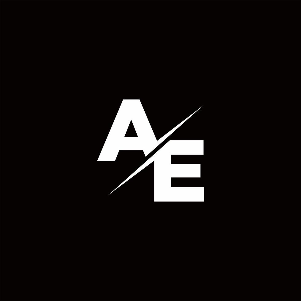 ae logotyp brev monogram snedstreck med modern logotyp design mall vektor