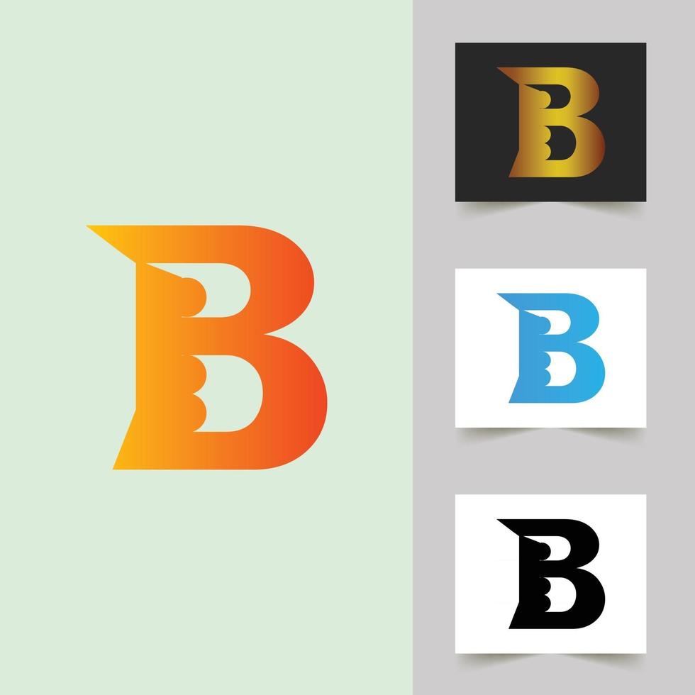 b buchstaben logo professionelles abstraktes design vektor