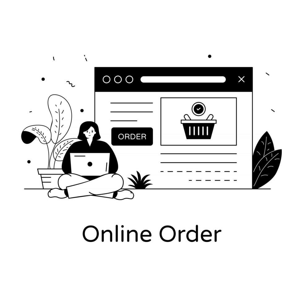 Online-Bestellung und E-Commerce vektor