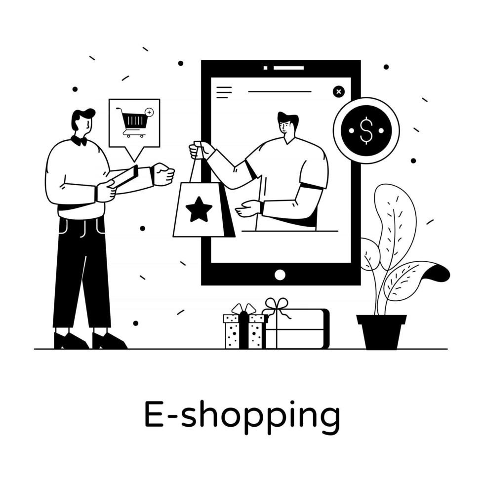 e shopping-appen vektor