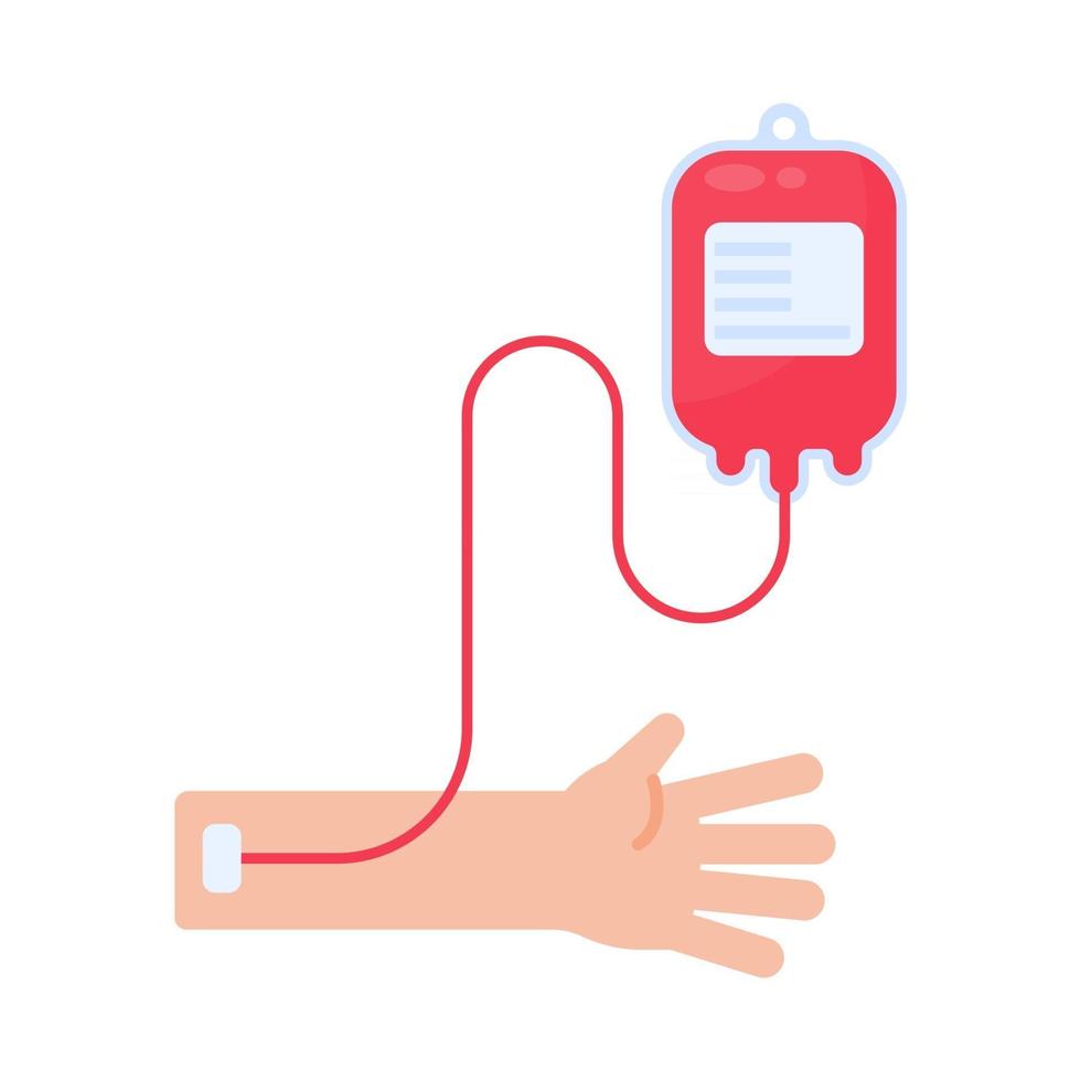 bloddonationsvektor begreppet blod behöver för att rädda patientens liv. vektor