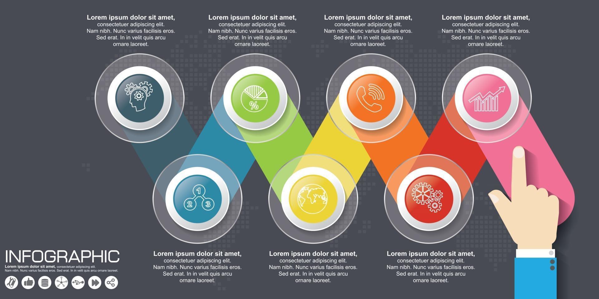 abstrakte digitale 3D-Illustration Infografik. Vektorillustration kann für Workflow-Layout, Diagramm, Nummernoptionen, Webdesign verwendet werden. vektor