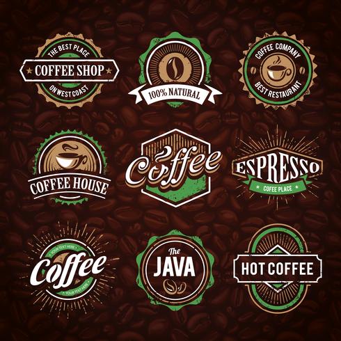 Retro Styled Kaffe Emblem vektor